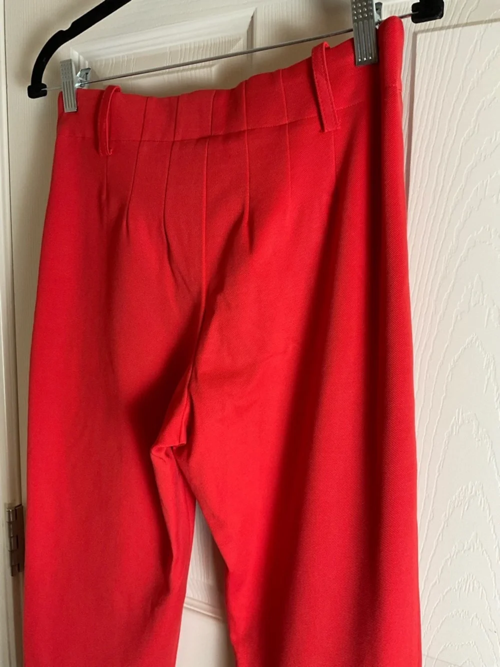 Free People Bette Super Slim Capris Red Split Hem Pants Size 8 Tailored